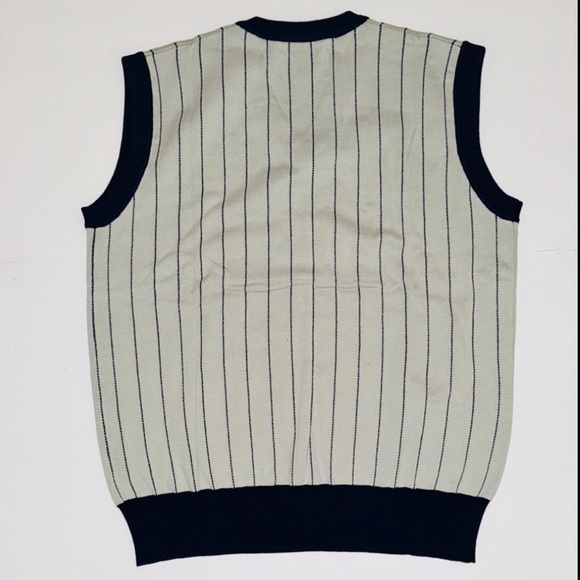 Bogey Boys by Macklemore Pin Stripe Sleeveless Sweater Vest, Grey, Size L, NWT - Picture 3 of 11